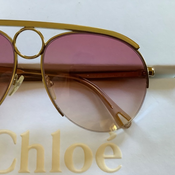 Chloe Gold and Pink Sunglasses main image 5